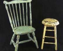 Aged Chair & Stool