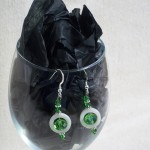 Green Crystal Earrings by Sue Moore