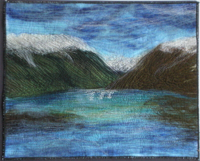 Lake Rotoiti Textile Art by Catherine Lawes