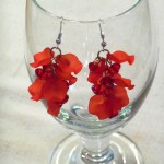 Red Flower Earrings by Sue Moore