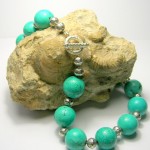 Turquoise Gemstone and Tibetan Silver Necklace by Sue Graham