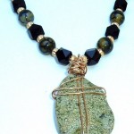 Wire Wrapped Russian Serpentine Pendant by Rosemary Zamecnik