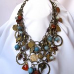 Brass chain bib necklace by Hortensia Gibbs