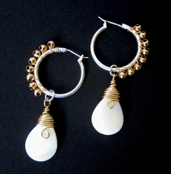 Mother of Pearl Earrings by Hortensia Gibbs