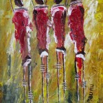 Village Maidens Painting by Peter Nyanjui Mburu